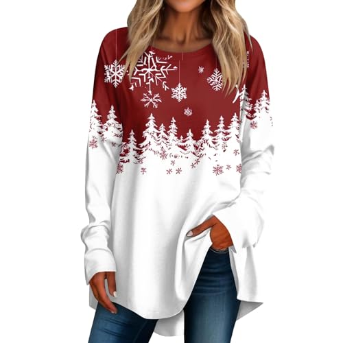 Weihnachtspullis Damen Weihnachtspullover Damen Weihnachtskleidung Roter Weihnachtspullover Damen One Piece Pullover Carmenbluse Schwarz Sweatshirt...
