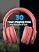 COWIN E7 PRO [Upgraded] Active Noise Cancelling Headphones Bluetooth Headphones with Microphone/Deep Bass Wireless Headphones Over Ear, 30 Hours Playtime for Travel/Work, Pink