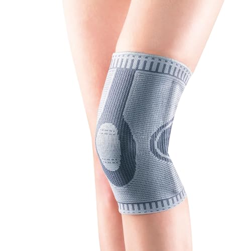 OPPO 2924 ACCUTEX Knee Brace Compression Sleeve with Stays - Knee Support for Meniscus Tear, Running, Muscle Strain, Knee Sprain, Joint Pain Relief - for Men and Women (Gray, Small)