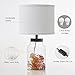 GyroVu Fillable Table Lamp for Christmas Decorations, Table Lamp with DIY Clear Glass Fillable Modern Glass Lamp with White Lampshade Beside Lamp for Living Room Bedrooms Office Bulbs Included-White