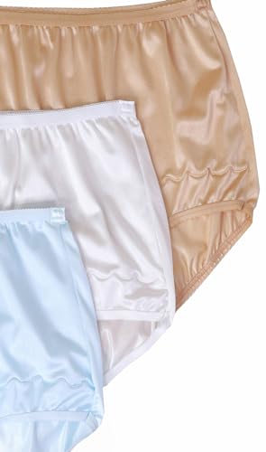 Image of Dixie Belle Women's Underwear Nylon Brief High Waist Scallop Trim 3-Pack 719