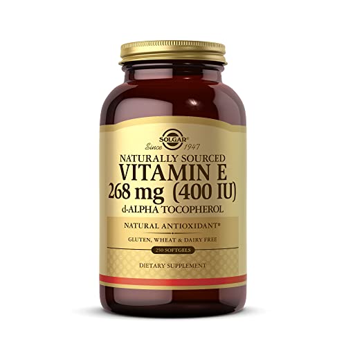 Solgar Vitamin E 268 mg (400 IU) - 250 Softgels - Naturally-Sourced Vitamin E as d-Alpha Tocopherol - Gluten Free, Dairy Free - 250 Servings Solgar Vitamin E 268 mg (400 IU) - 250 Softgels - Naturally-Sourced Vitamin E as d-Alpha Tocopherol - Gluten Free, Dairy Free - 250 Servings