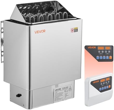 VEVOR Sauna Heater, 9KW 240V Electric Sauna Stove, Dry Steam Bath Saunas Stove with Pre-Drilled Bracket, Fit 317.8 to 459 CU.FT Saunas Rooms, Steam Bath Stoves for Home, Commercial, Leisure Venues