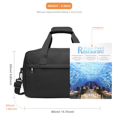 Kono Travel Duffel 20L Under Seat Carry-On Sports Tote Gym Weekender Overnight Bag - 15.75"x9.84"x7.87" Black4