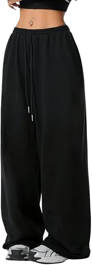 dockstreet Straight Wide fit Long Length Open Bottom Jogger for Women/Trending Multi Pocket Style, Relaxed Casual Pants fo...