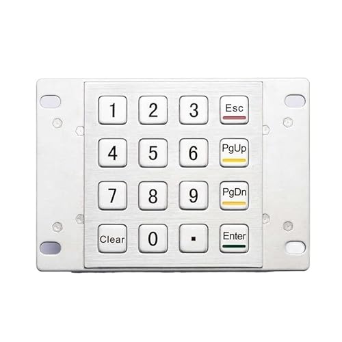 16 Key Metal Industrial Keyboard Waterproof Durable for Harsh Environments for Machinery and Control Systems(Matrix,Layout 1)