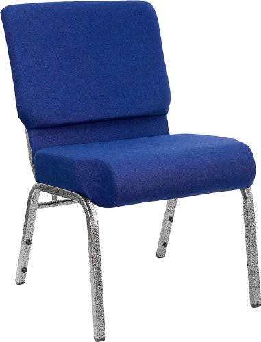 Flash Furniture HERCULES Series 21''W Stacking Church Chair in Navy Blue Fabric