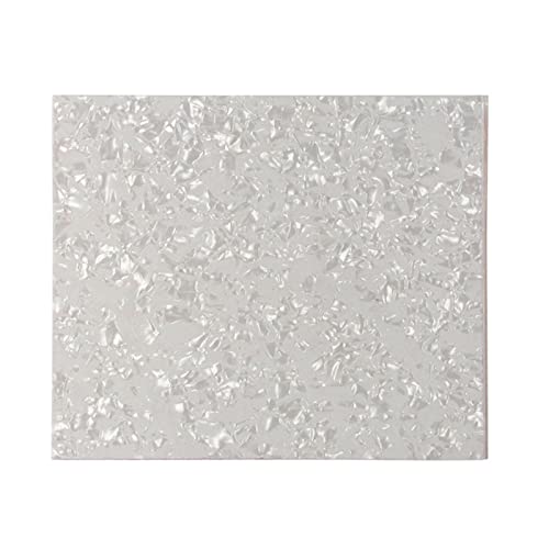 IWOMA Guitar Pickguard Blank Material Sheet Scratch Plate Self-Adhesive Pickguard Sticker Guard Plate Acoustic Guitar Parts, White Pearl