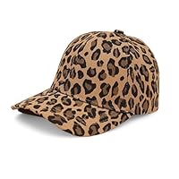 Omnikryp Cappellino da Baseball Donna, Berretto Leopardato Donna, Cappellino da Baseball con Stampa Leopardata, Berretto da Regolabile, Cappello Visiera, 100% Cotone, Traspirante,54–60 cm (Marrone)