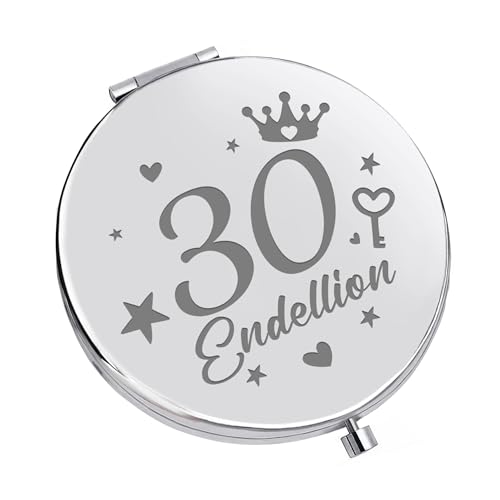 EDSG Compact Mirror Personalized Make Up Mirror Gifts for Mom Women Her Birthday Wedding Travel Folding Vanity Pocket Mirror Portable Double Sided Magnifying Cosmetic Mirror (Design 2)