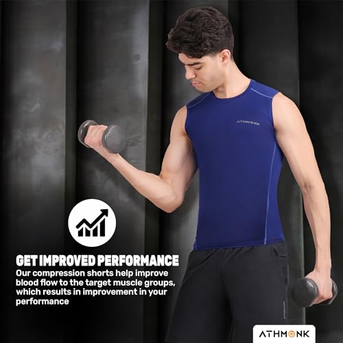 Image of Compression Vest Tank Body Shaper Without Sleeve for Men - Gym Shirt for Men Men Shapewear - Keep Dry Tight Skin Fit - Breathable Inner for Men Sports Wear Workout Gym Sports
