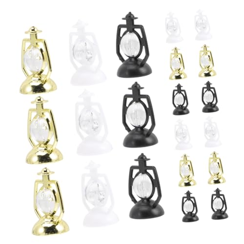 NOLITOY 24pcs Home Decor Lanterns Xmas Decor Miniature Ornament Xmas Lamp Decor Mini House Ornament Micro Landscape Lantern Mini House Decoration Desktop Ornament Household Baby Plastic