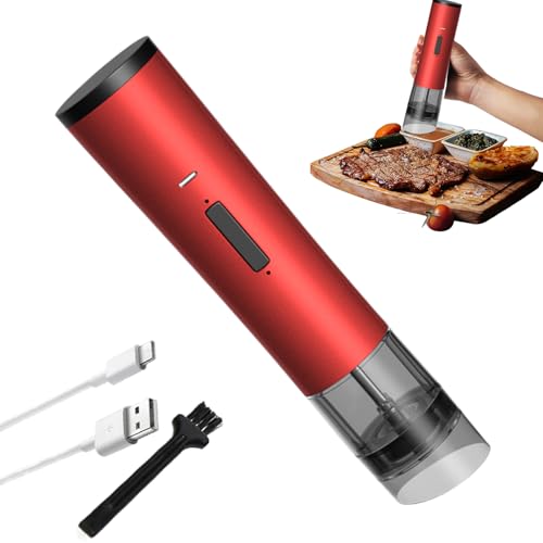 ポータブルペッパーグラインダー - USB充電電動ミル、片手使用ペッパーコーングラインダー|塩胡椒クミンスパイスキッチン用の調整可能な粗さ