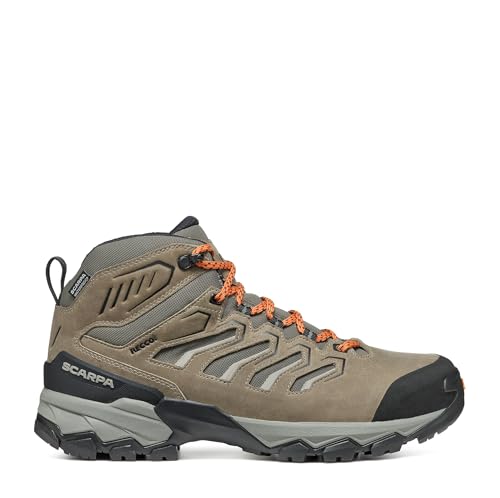 SCARPA Men's Moraine WP Mid Waterproof Breathable Boots for Backpacking & Hiking - Fossil Brown - 12 Women/11 Men