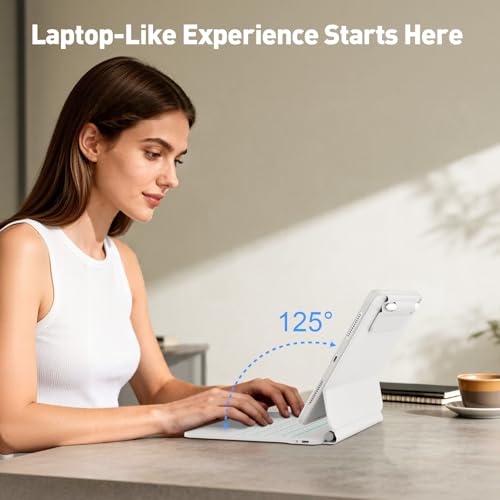 Image of for iPad Air 11-inch Case with Keyboard (M3 /M2, 2025 /2024), Keyboard for iPad Pro 11 inch (1 /2 /3 /4th Gen) & Air 4 /5, Portrait /Landscape Mode, 11-Color Backlit, Removable Protective Case, White