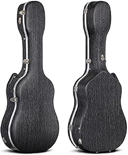 CAHAYA Hard Guitar Cases Acoustic Guitar ABS Case 41 Inch Line Striped Black, CY0246