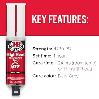 J-B Weld High Heat Syringe, Dark Grey - 25ml 2 Pack