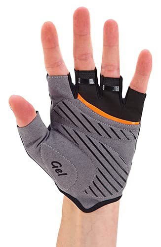 Prophete Fahrrad-Handschuhe, für Damen und Herren, Halbfinger mit Geleinlage, Größe XS, Farbe schwarz Fashion