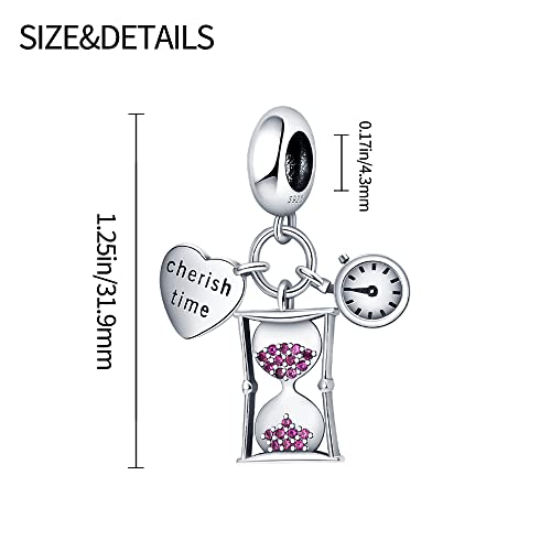 Pandach 925 Sterling Silver Charms for Bracelets and Necklaces Travel Round The World Beads Charms Relaxation Dangle Pendant,Jewelry Beads Gifts for Women4