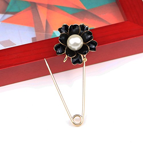 Spilla Camelia Fiore Elegante Perla Spille Fibbia