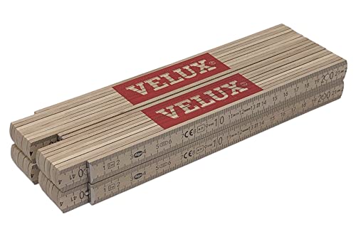 Zollstock 2 Meter in Holz Natur mit VELUX Aufdruck - Meterstab 2m -...