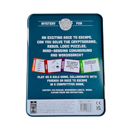 The Escape Room Mystery Game Large Deluxe Game in a Tin, Red, Green, and White - Image 2