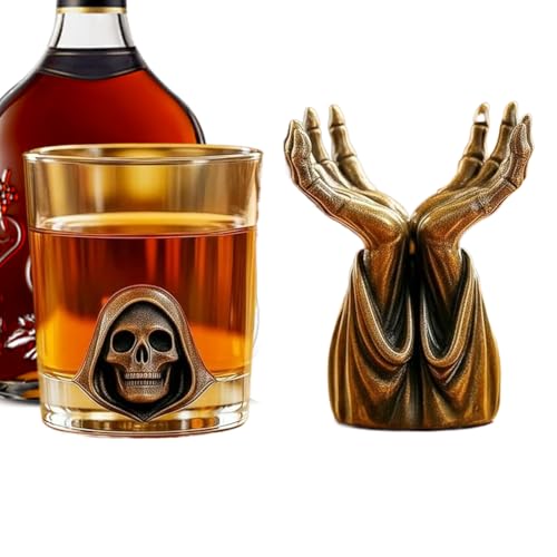 Generico Rack para bar – Soporte gótico con forma de mano esquelética para vasos de whisky | Porta alcohol para casa – para bar, casa, cocina, aparador Top Buffet Despensa Licores Whisky