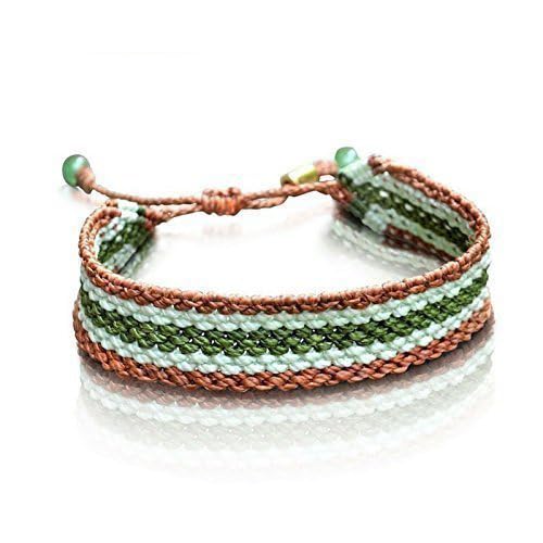 Custom Striped Bracelet for Women - Designer Handmade Customized Woven Knot Macrame Friendship Bracelet with Jade Stones