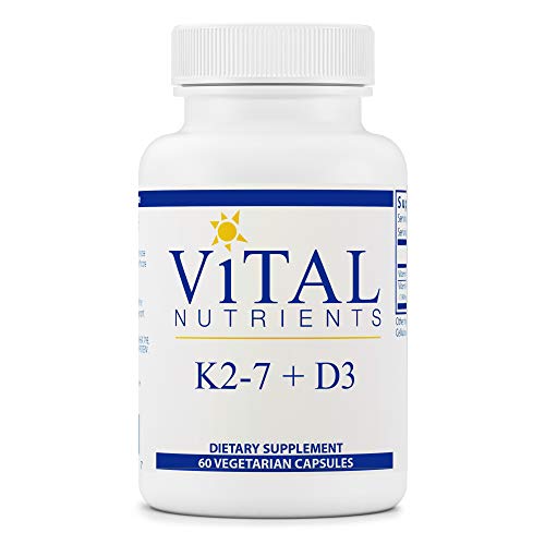 Vital Nutrients K2-7 + D3 Bone and Artery Health Support -60 Capsules
