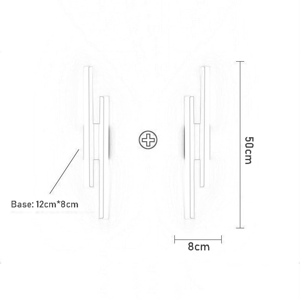 Confezione da 2 applique a LED lampada da parete moderna lineare lampada da parete a striscia lunga dorata con paralume in acrilico, 3000K/4000K/6000K regolabile, applique da parete cablata in