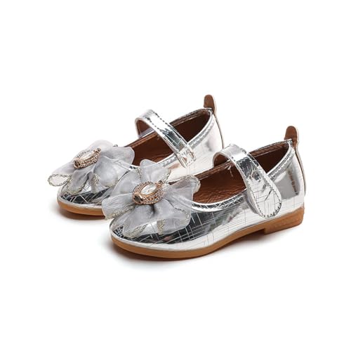 IWIHMIV Toddler Girls Mary Jane Princess Shoes with Bow for Flower Girl Wedding Party Non Slip Lightweight Dress Shoes2