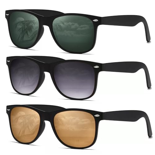 Image of DEMIKOS Sunglasses Men Polarized Sunglasses for Mens Womens Retro Mirror Lens for Driving Fishing UV Protection