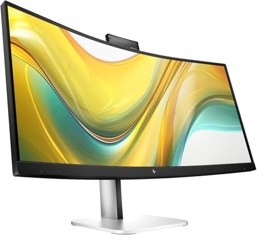 Image of HP Series 5 Pro 34 inch WQHD USB-C Monitor, Webcam, Speakers, Tilt, Swivel | 5MP Pop-up Webcam, Speakers, AI Noise Reduction, Height Adj, 1 Pack w /DKZ USB Hub