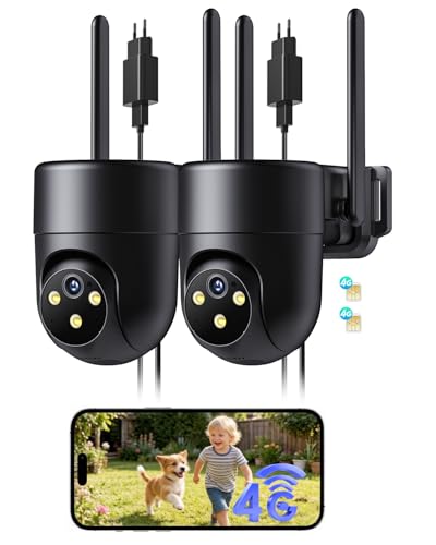 NUASI 24/7 Aufzeichnung 4G LTE Überwachungskamera Aussen mit SIM Karte Outdoor Kamera Überwachung Ohne WLAN mit AI Personenerkennung 2K Farb-Nachtsicht 2-Wege-Audio IP66 Schwarz-2