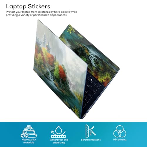 Image of Galaxsia Scenery D3 Top+Wrist Pad Vinyl Laptop Skin /Sticker /Cover Upto 15.6 Inches Laptops Laminated-Removable-HD Quality Compatible for Hp-Dell-Sony-Lenovo-Asus etc.(15x10 Inches)