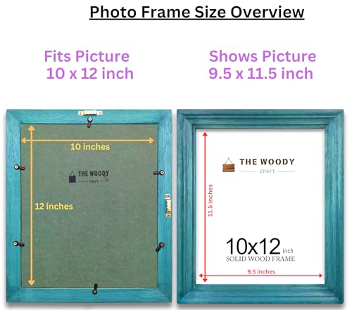Image of 10x12 Photo Frames | Photo Frame for Gift | Photo Frame Small | Blue Wood Frame for Wall | Stylish Home & Office Decor (10x12 inch, Blue)
