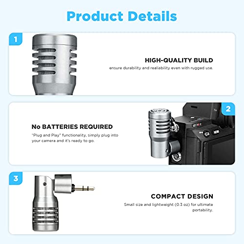 Boya External Portable Mini Microphone For Dslr Camera Camcorder Plug And Play Professional 3.5Mm Trs Condenser Mic Omnidirectional Microphones For Video Recording Youtube Vlogging By-P4A #TOP2