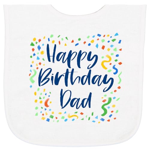 inktastic Happy Birthday Dad Baby Terry Cloth Bib