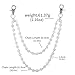 Sparkly Ceramic Beads Wallet Chain - 10mm Shiny Bohemian Purse Jean Pants Chains Keychains for Men Women Fashion Accessories (white)