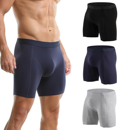 Men's Boxer Briefs, Underwear Boxer Briefs 3-Pack Breathable and Soft with Fly Underwear for Men, Multipack