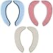 saounisi Toilet Seat Cushion,Adult Pad Cover Padded Thick Warm Soft Fuzzy Round Elongated Washable Disposable Stickers Large Blue/Beige/Pink 3 Pack