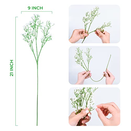 12 Pcs Babys Breath Artificial Flowers, Gypsophila Real Touch Flowers for Wedding Party Home Garden Decoration