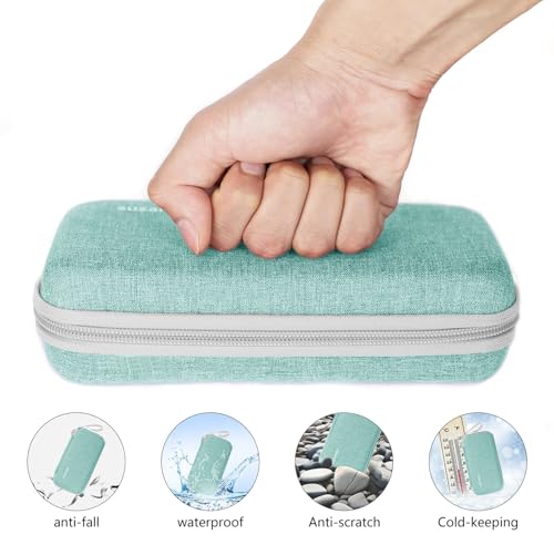 Image of Insulin Cooler Travel Case, 2x150g Ice Pack TSA Approved, Green | EVA Insulation Travel Medicine Kit for 1-5 Pens & Diabetic Supplies, Diabetes Care, Portable Handle for Daily Use & Trip