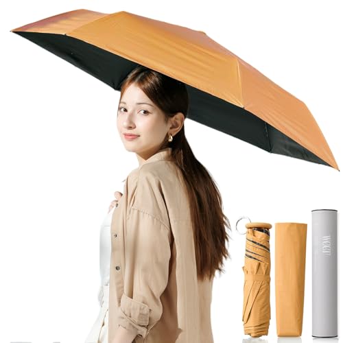 weer 創業100年の品質 折りたたみ傘 日傘 約125g 超軽量 UVカット100% カーボン親骨 折り畳み傘 折りたたみ日傘 大きい コンパクト 丈夫 持ち運び 遮光 撥水 防水 晴雨兼用軽量折りたたみ傘 ウェア 55cm オレンジ