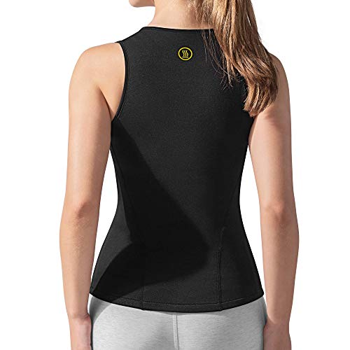 HOT SHAPERS Women's Cami Hot Belly Fat Burn Sauna Shirt. Seamless Slimming Body Shaper (Small, Black)