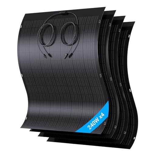 LIONSHEE 960W Flexibel Solarpanel Kit, 4X 240W Monokristallines Flexibles Solarmodul, IP...