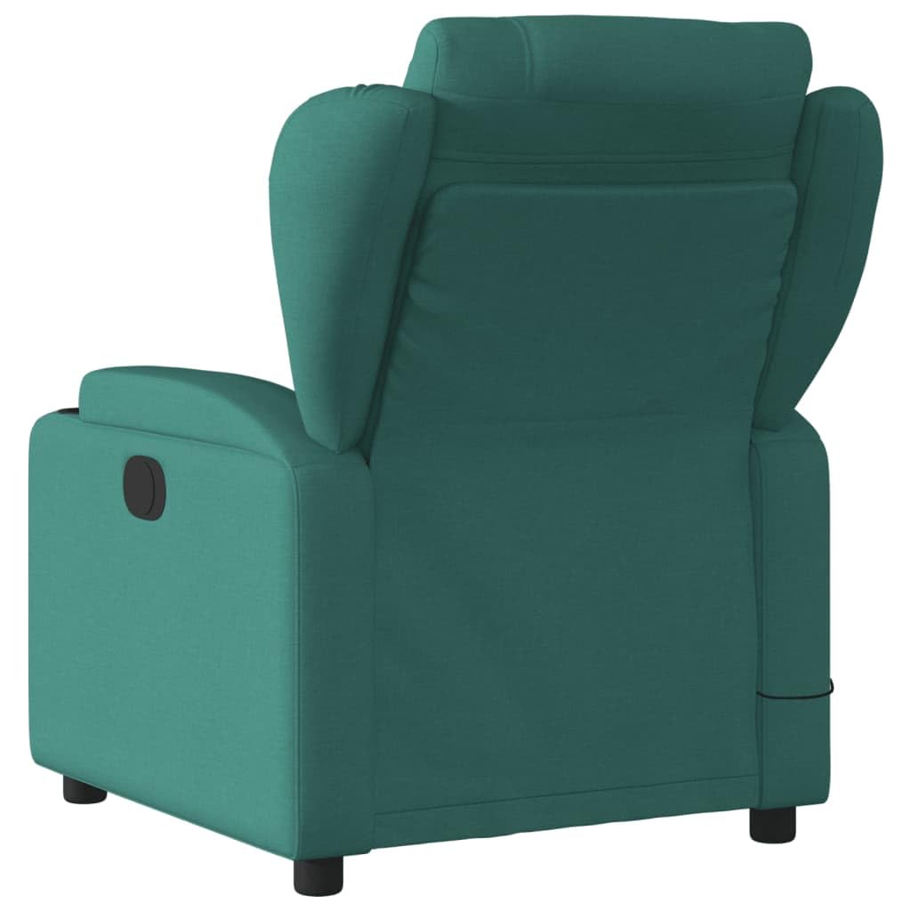 KOIECETA Massagesessel Sessel Verstellbare Rückenlehne Fernsehsessel Relaxsessel mit Vibrationsfunktion Liegesessel Polstersessel Ruhesessel TV Sessel Dunkelgrün Stoff