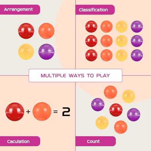 Amazon Brand - Jam & Honey Plastic Pool Balls for Kids | Encourages Physical Activity | Develops Motor Skill | Safe and Non-Toxic | 100 Multicolour Soft Balls (6 cm) | Exercise & Fitness