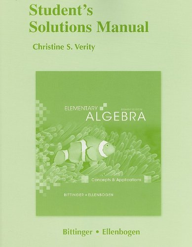 Student Solutions Manual for Elementary Algebra: Concepts and Applications