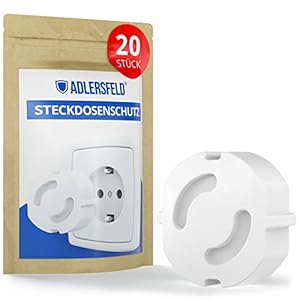 Ādlersfeld™ I Steckdosen Kindersicherung I vijjutā pāleti Series I 20 Stück I Weiß I Ohne Kleber I Kindersicherung Steckdose I Steckdosenschutz Baby I Steckdosensicherung I Baby Sicherheit